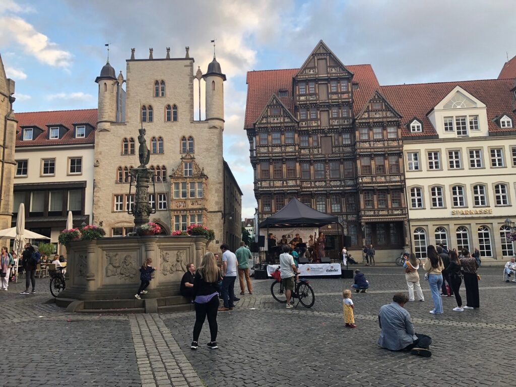 Blick auf die Altstadt in Hildesheim.